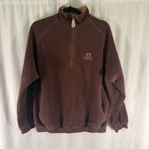 Monarch Beach Straight Down Sweater Men's Medium Red Fleece 1/4 Zip Pullover